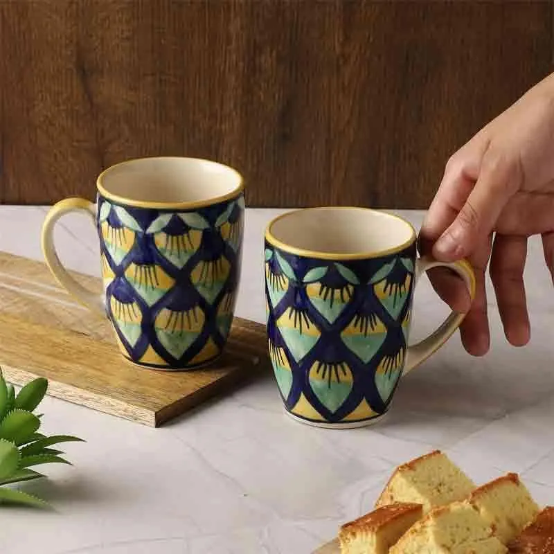Colorful Ceramic Coffee Mug (270 mL Each) - Set of Two media 3