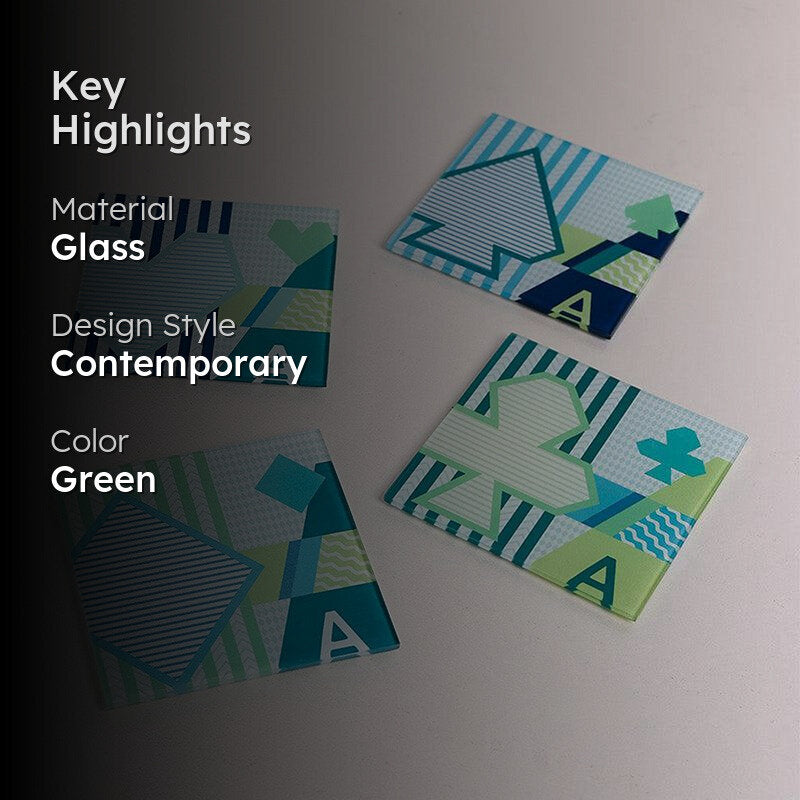 Royal Flush Glass Coaster (Green) - Set Of Four media 2