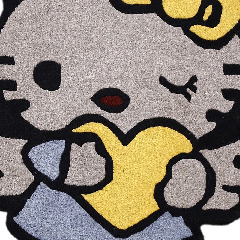 Hello Kitty Wool Carpet - Grey,Yellow media 4