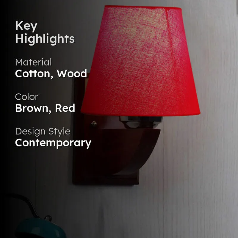 Lush Conical Wooden Wall Lamp media 2