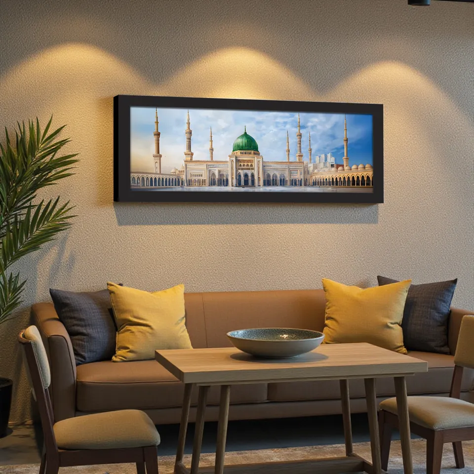 Sacred Madina Mosque Wall Art With Frame media 5