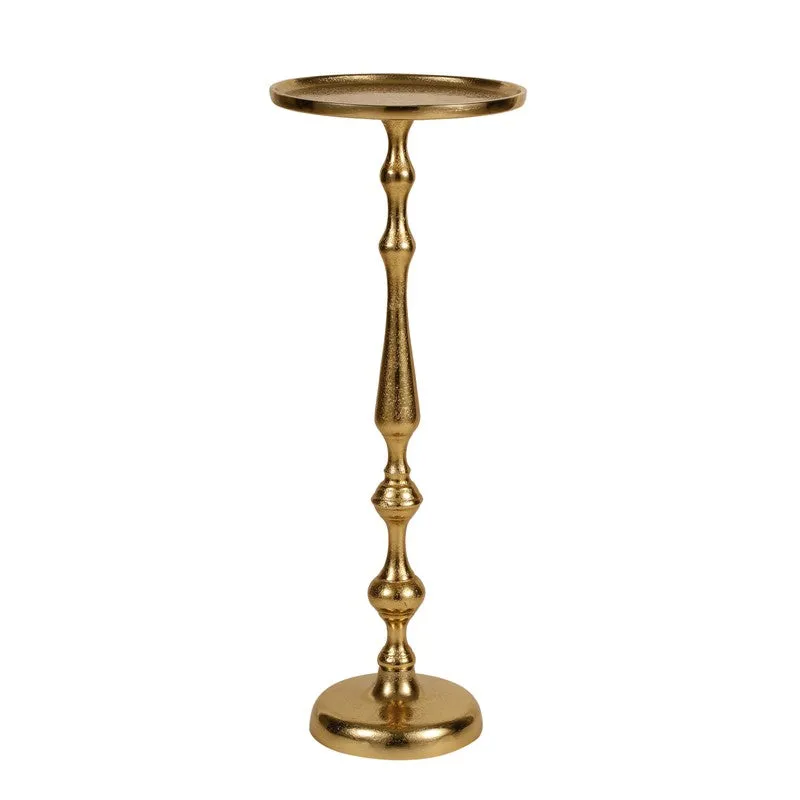 Curved Frame Aluminum Side Table - Gold media 3