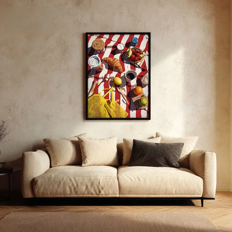 Ocean Platter Canvas Wall Painting - Black Frame media 1