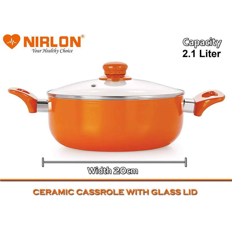 Nirlon Ceramic Coating Non Stick Cooking Pot With Lid - 2100 ML media 4