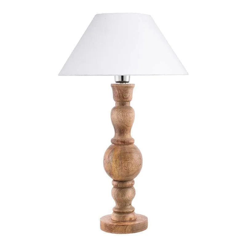 Espoir Wooden Fabric Table Lamp - Brown,White media 3