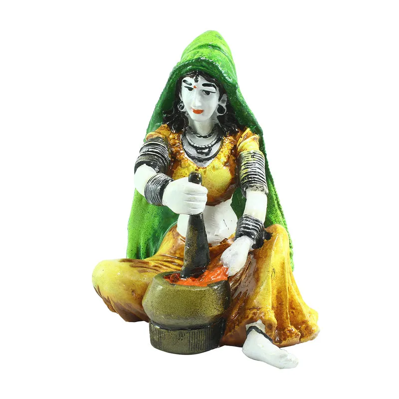 Rajasthani Lady Polyresin Showpiece media 3