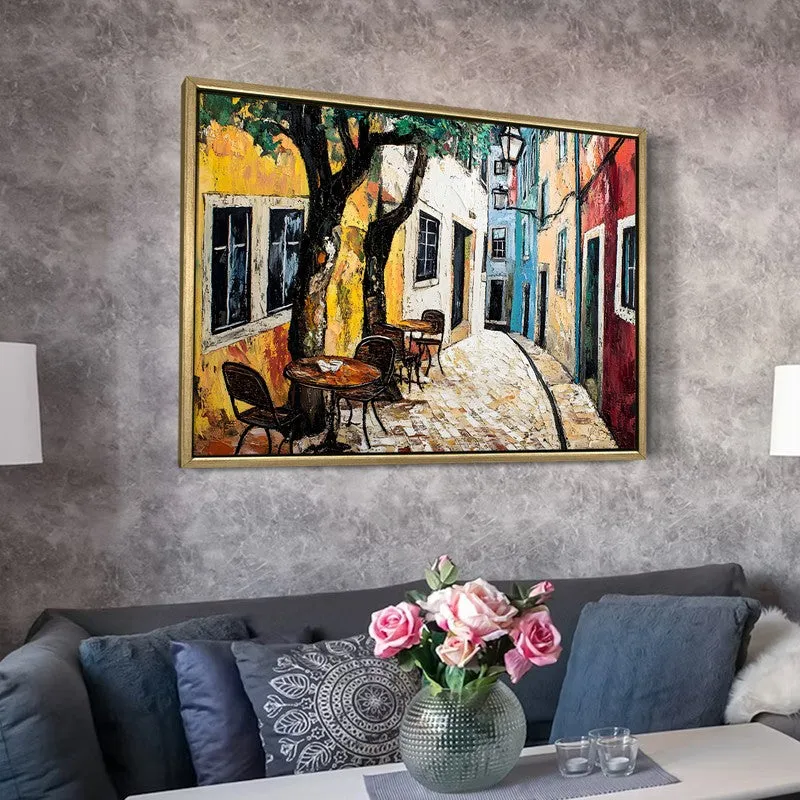 Sunlit Stone Canvas Wall Painting With Frame media 6