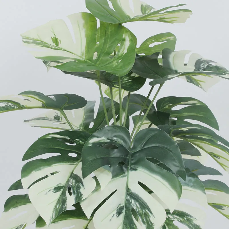 Leafvine Artificial Monstera Plant With Black Plastic Pot - 2.5 Feet media 5