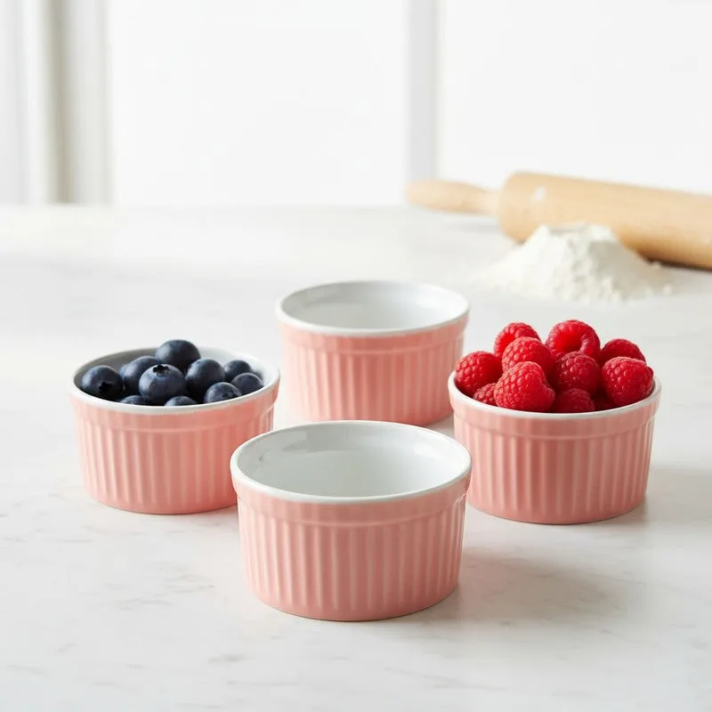 Ceramic Dessert Bowls (Pink,150 mL Each) - Set Of Four media 1