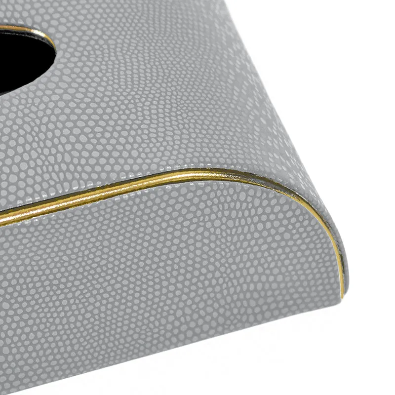 Tisquo Curve Faux Leather Tissue Box - Grey media 7