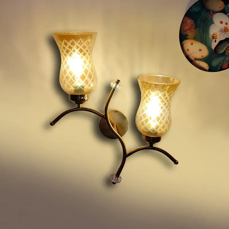 Tintara Glow Twin Glass Wall Lamp - Gold media 6