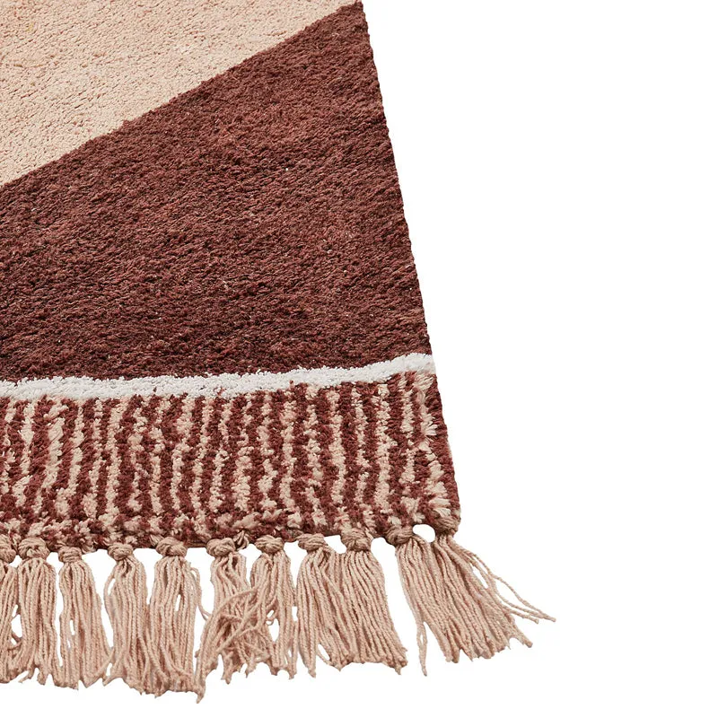 Plush Stripe Tufted Cotton Area Rug - Brown media 6