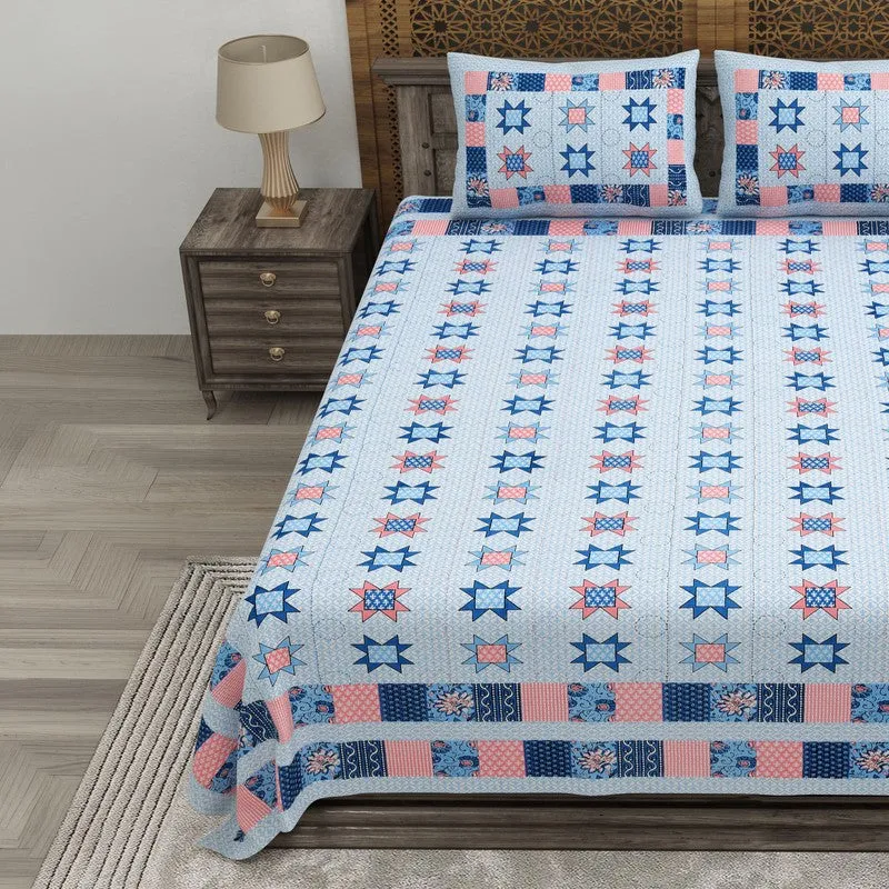 Weaveo Cotton Bedsheet (Blue) - 240 TC media 3
