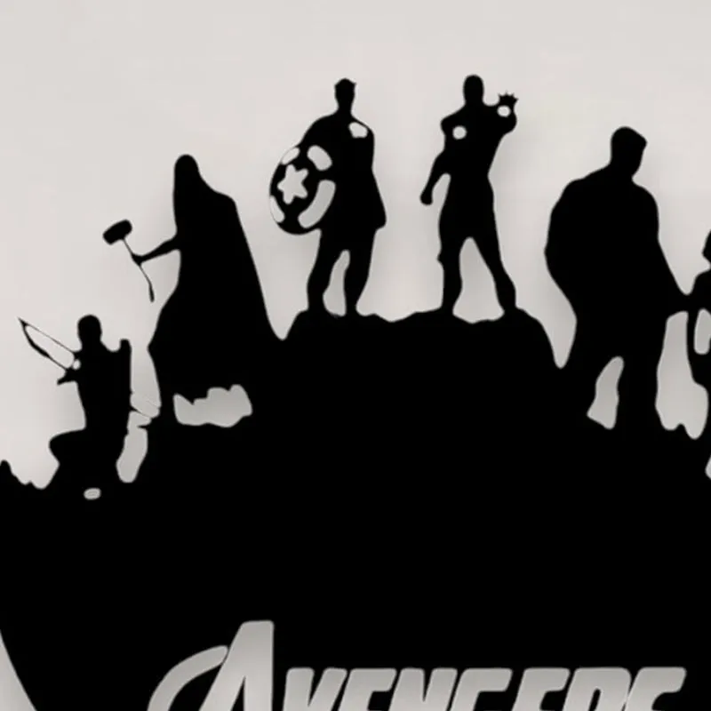 Avengers Silhouette Steel Mild Steel Wall Accent media 4