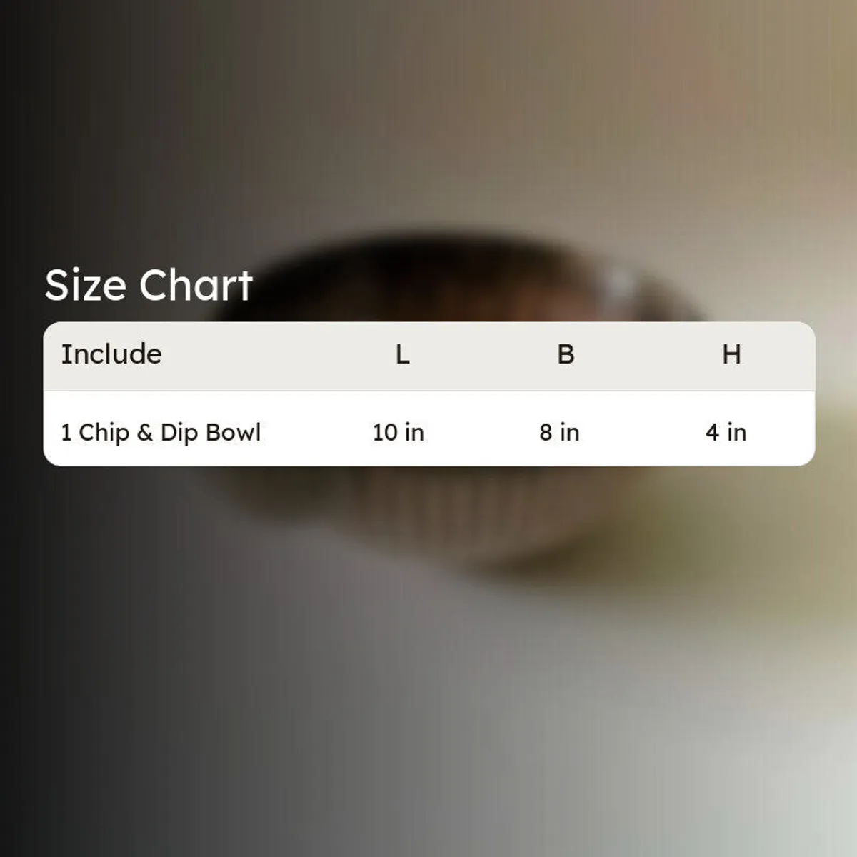 Chip and dip bowl shown against a softly blurred background.