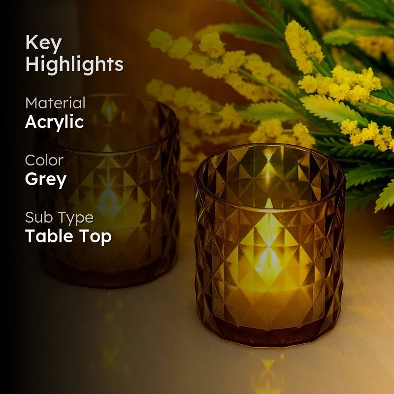 AuraLume Multi Choice Candle Holders (Grey) - Set Of Two media 2