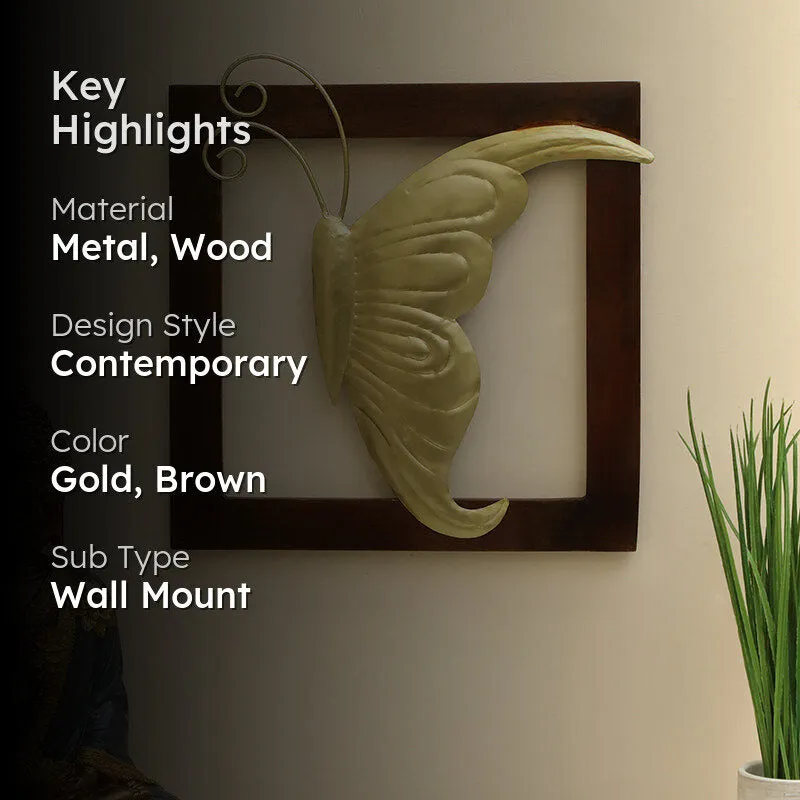 Mirrored Farfalle Metal & Wood Wall Accent media 2