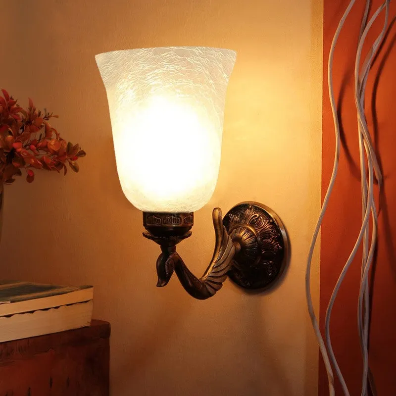 Crystal Bloom Medallion Curved Glass Wall Lamp media 3