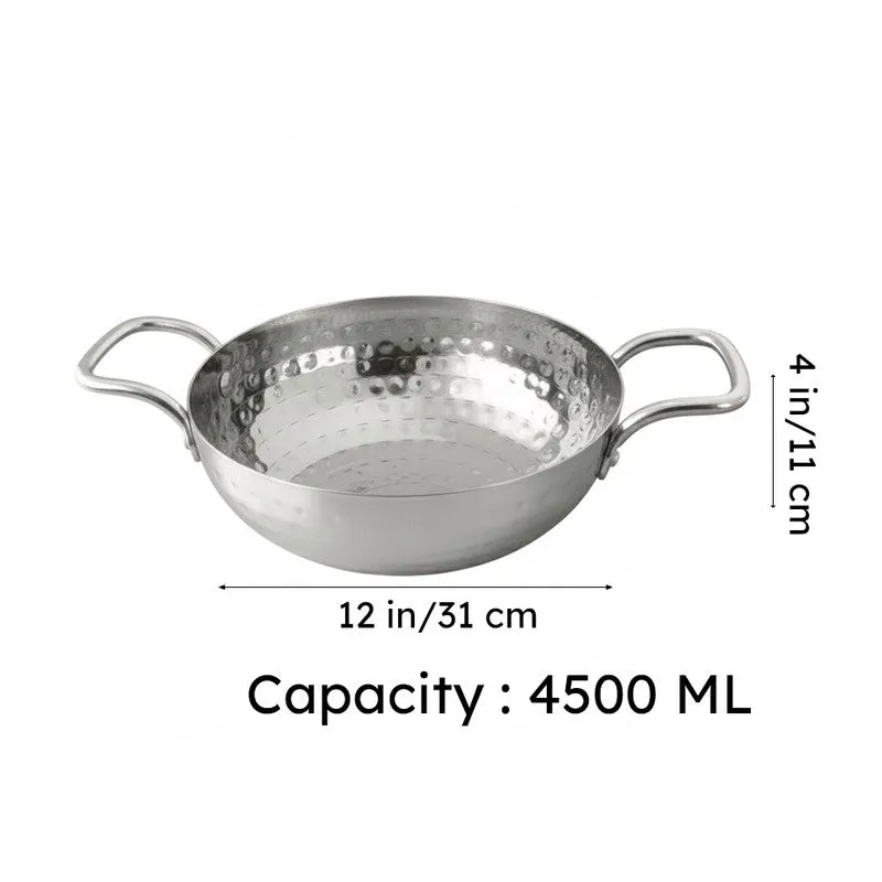 Vintage Hammered Kadhai - 4500 mL / 12 Inches media 6