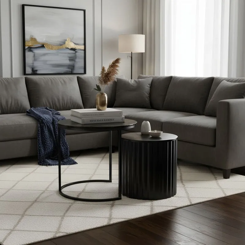 Elvora Center Table (Black) - Set Of Two media 3