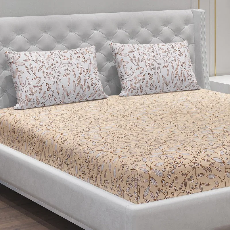 Monte Carlo Floria Luxe Cotton Bedheet (Beige) - 104 TC media 5