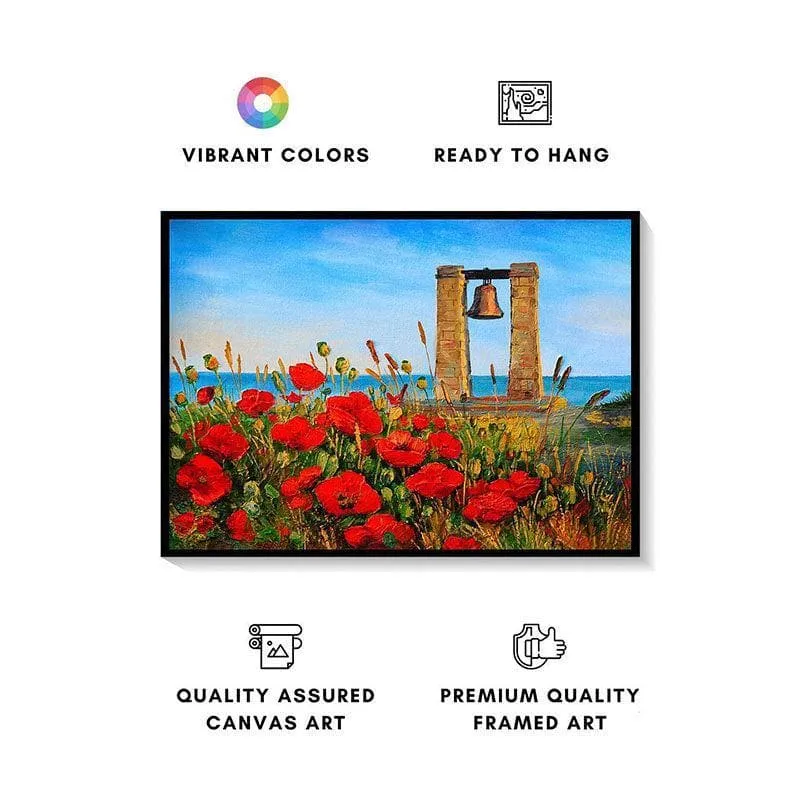 Poppy Fields Canvas Wall Painting - Black Frame media 4