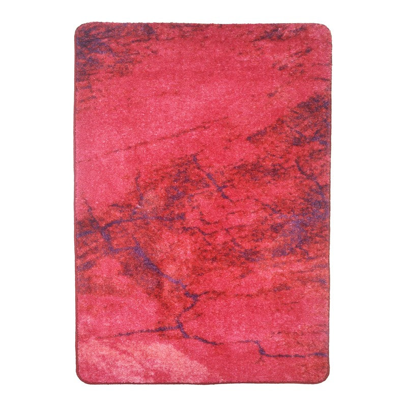 Ivron Abstract Micro Fiber Area Rug - Pink,Red