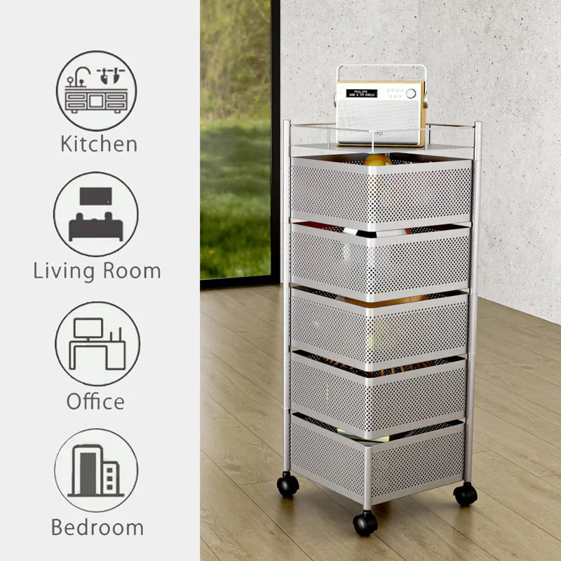 Movra Five Tier Trolley - Silver media 6