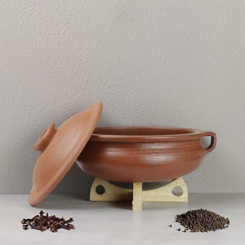 Dilaab Urali Clay Pot With Lid Brown 2000 mL / 10 Inches media 3