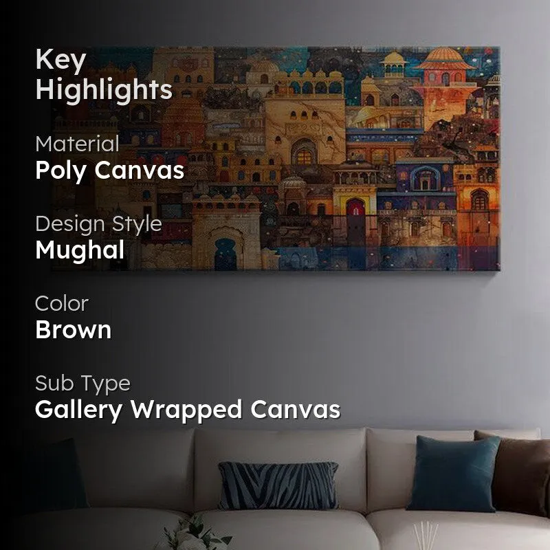 Indian Mughal Urban Charm Poly Canvas Wall Painting media 2