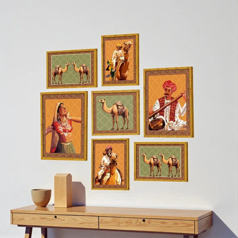 Rajasthani Muse Wall Art - Set Of Seven media 3