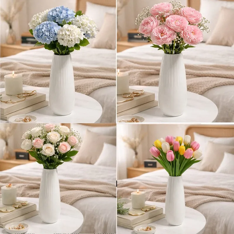 Redvo Ceramic Vase - White media 7