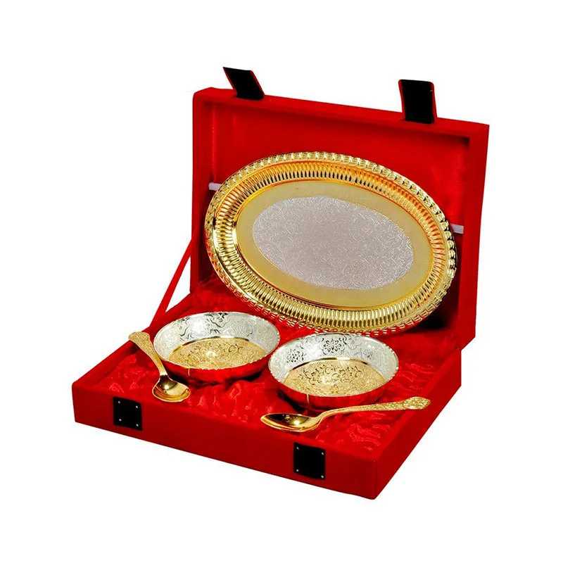 Moti Silver Bowl With Spoon & Tray (100 ML) - Set Of Five media 5