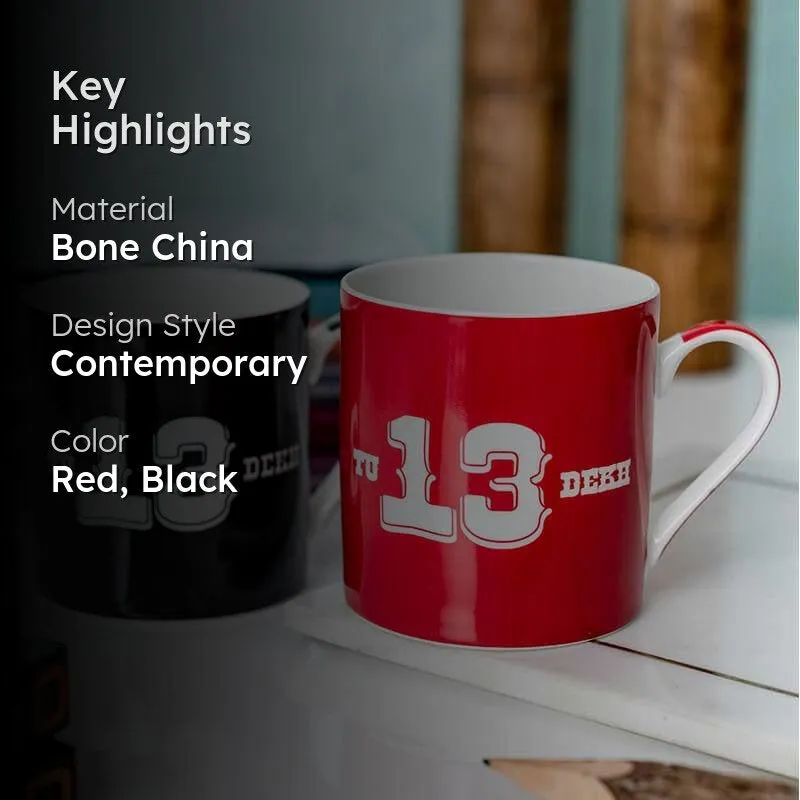 Tu Bone China Coffee Mug (350 mL Each) - Set of Two media 2