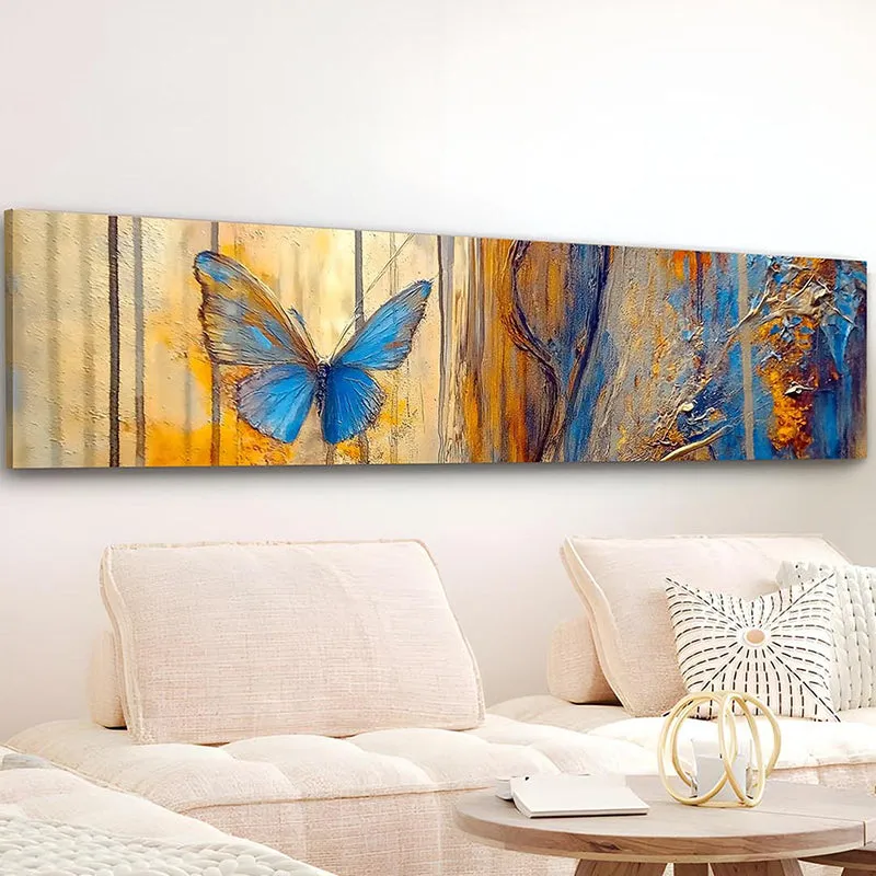 Blue Mariposa Ethnic Canvas Wall Art media 2