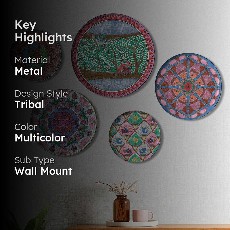 Tradiva  Metal Wall Plate - Set Of Five media 2