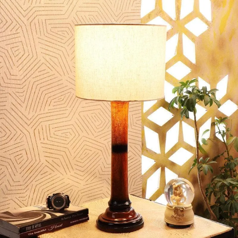 Sorar Nao Fabric Table Lamp - White,Brown media 1
