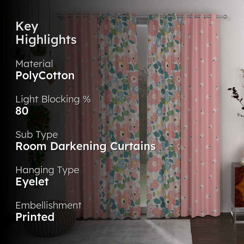 PinkGlow Curtains - Set of Four media 2