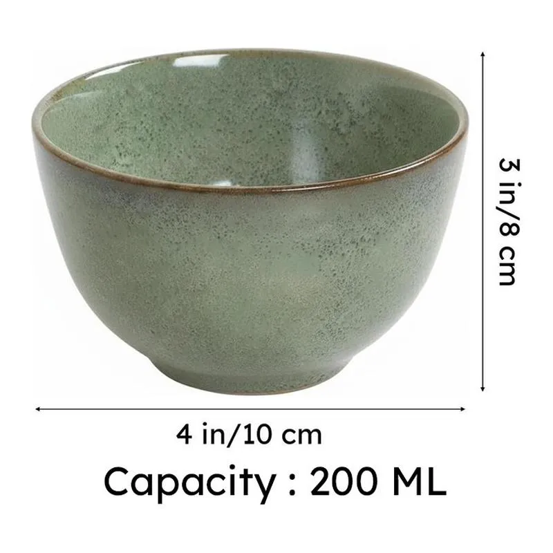 LuxeServe Snack Bowls (Olive Green,200 mL Each) - Set Of Four media 6