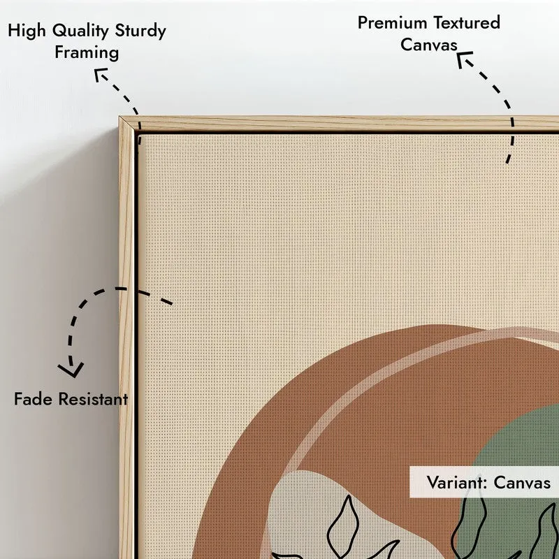 Woven Flora Canvas Wall Painting With Brown Frame media 8