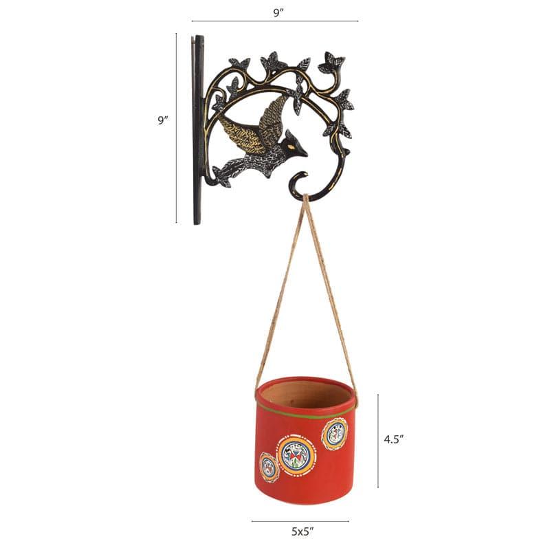 Red Wrap Terracotta Hanging Planter media 5