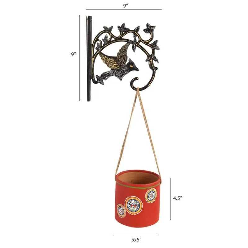 Red Wrap Terracotta Hanging Planter media 5