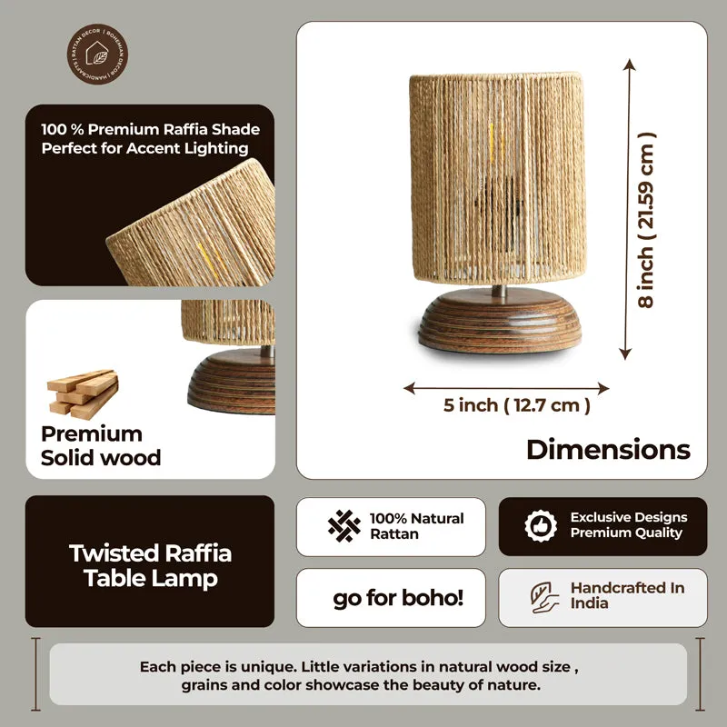 SiroccoaLit Rattan Table Lamp - Beige,Brown media 7
