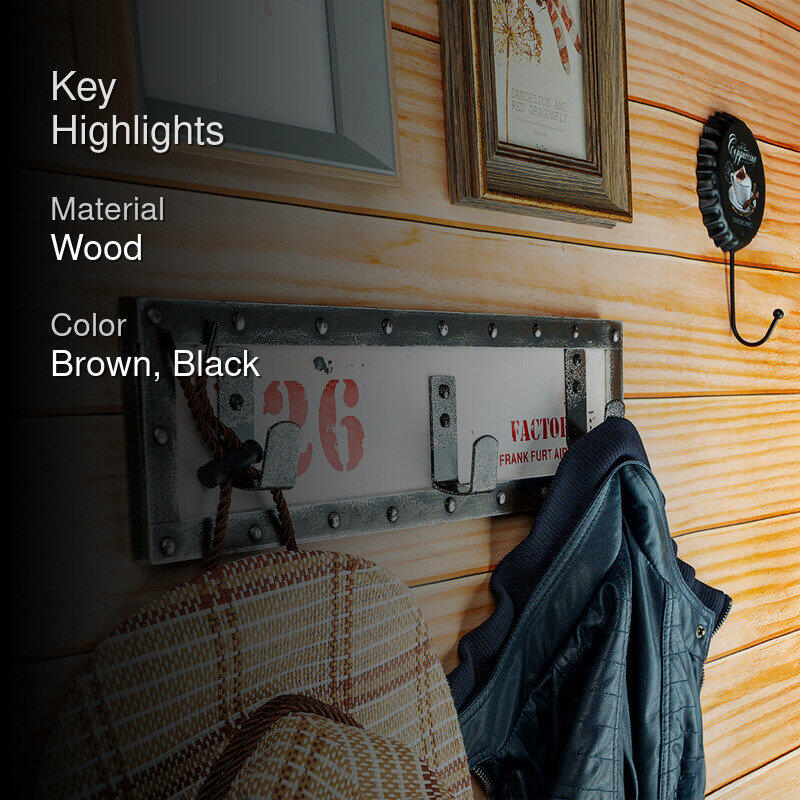 Route Grip Wood Wall Hook - Black media 2
