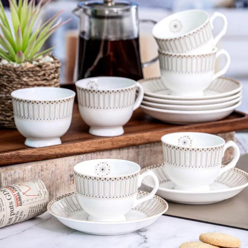 Sonaki Yomi Ethnic Cup & Saucer Set (170 ML) - Twelve Piece Set media 1