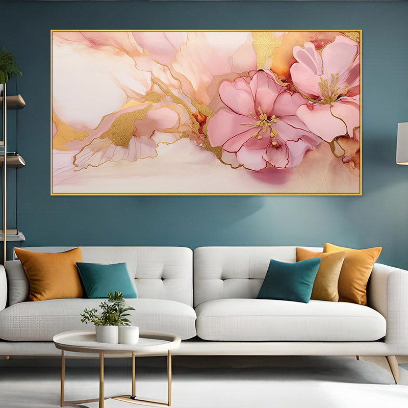 Rosa Ruffle Floral Canvas Wall Painting