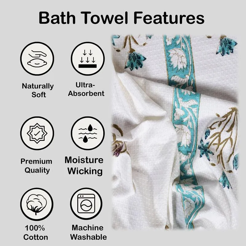 Arviya Floral Waffle Bath Towel media 3
