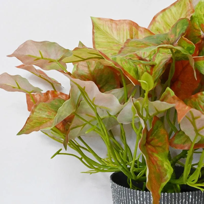 Calavine Artificial Caladium Plant With Black Plastic Pot - 40 cm media 3