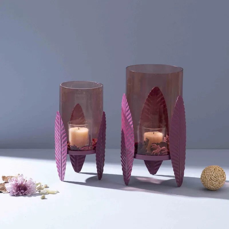 Antique Leaf Candle Holder - Set Of Two media 1