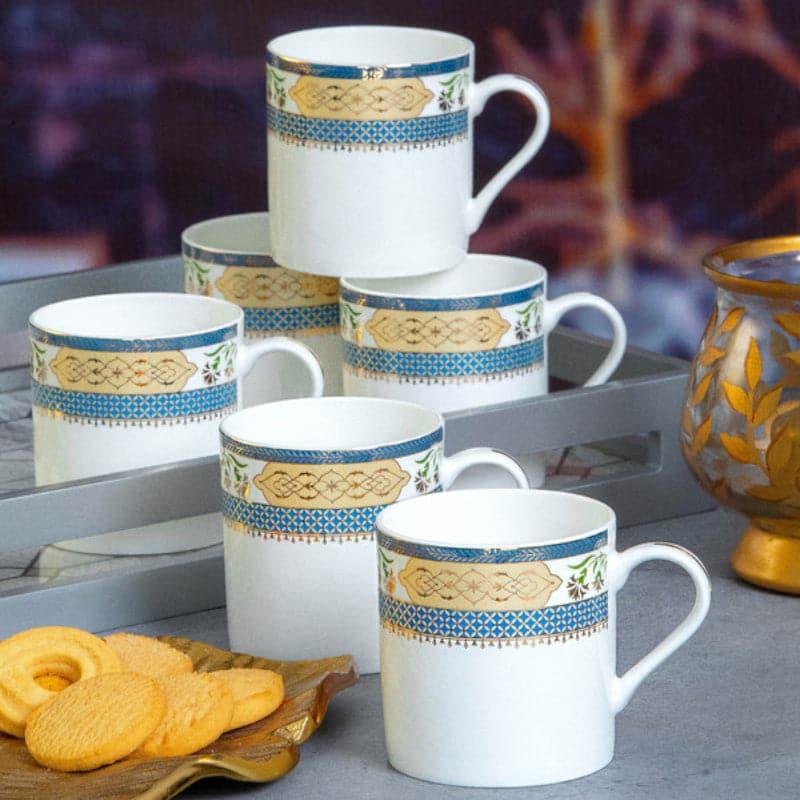 Sonaki Hamsa Bone China Tea Cup (220 mL Each) - Set of Six - 220 ML